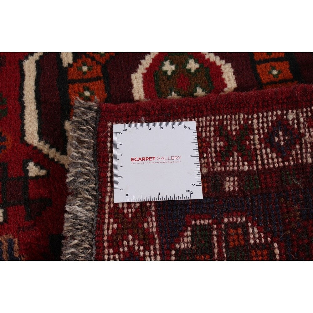ECARPETGALLERY Hand-knotted Shiraz Qashqai Red Wool Rug - 2'3 x 3'1