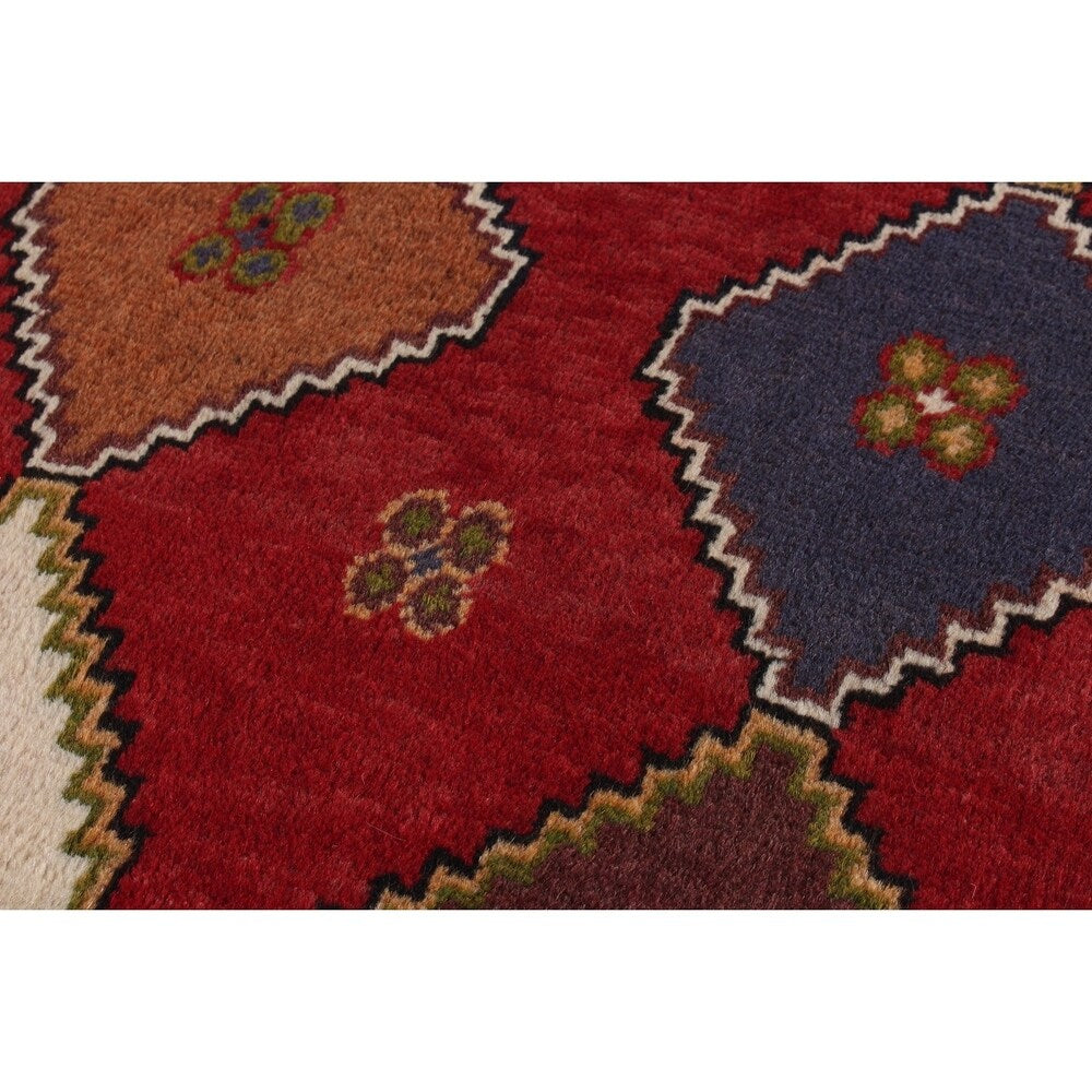 ECARPETGALLERY Hand-knotted Shiraz Qashqai Red Wool Rug - 2'3 x 3'1