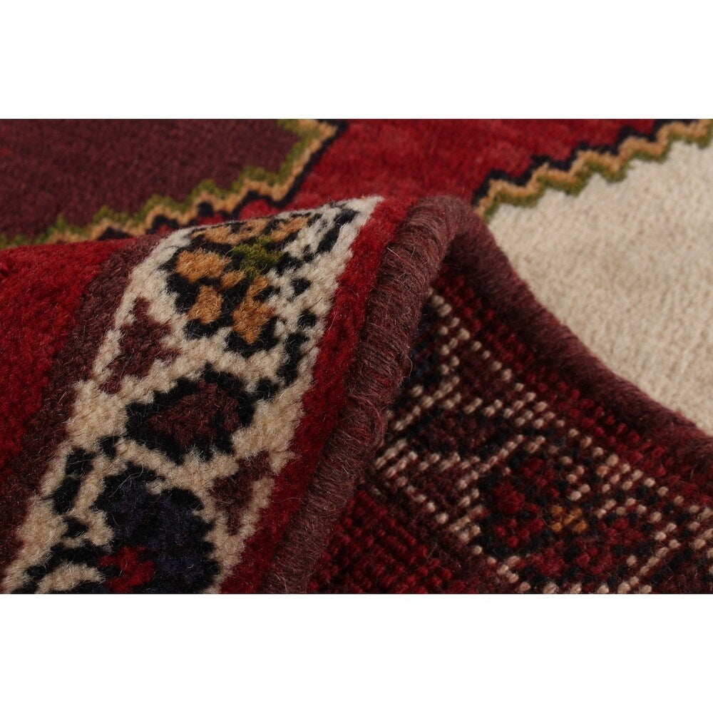 ECARPETGALLERY Hand-knotted Shiraz Qashqai Red Wool Rug - 2'3 x 3'1