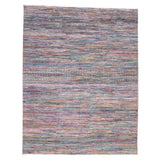 ECARPETGALLERY Hand-knotted Silk Shadow Dark Blue Wool Rug - 7'11 x 10'0