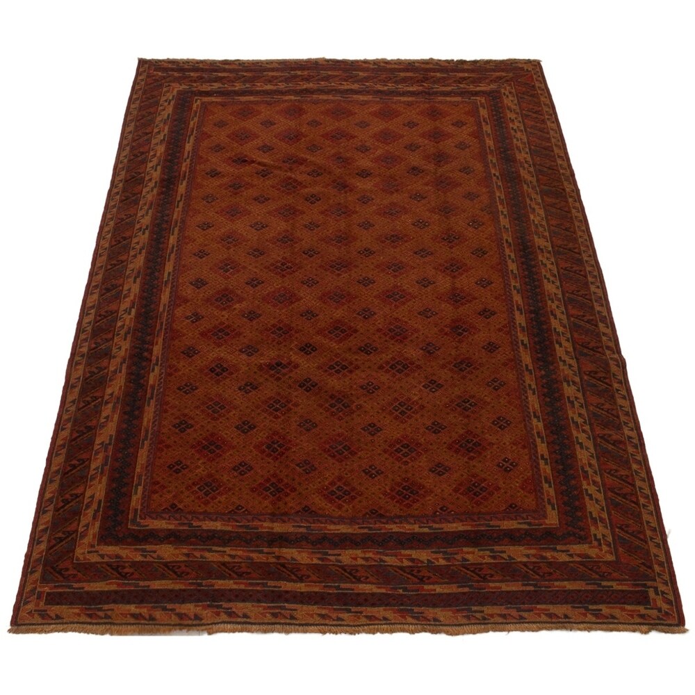 ECARPETGALLERY Hand-knotted Tajik Caucasian Brown Copper Wool Rug - 6'8 x 9'1
