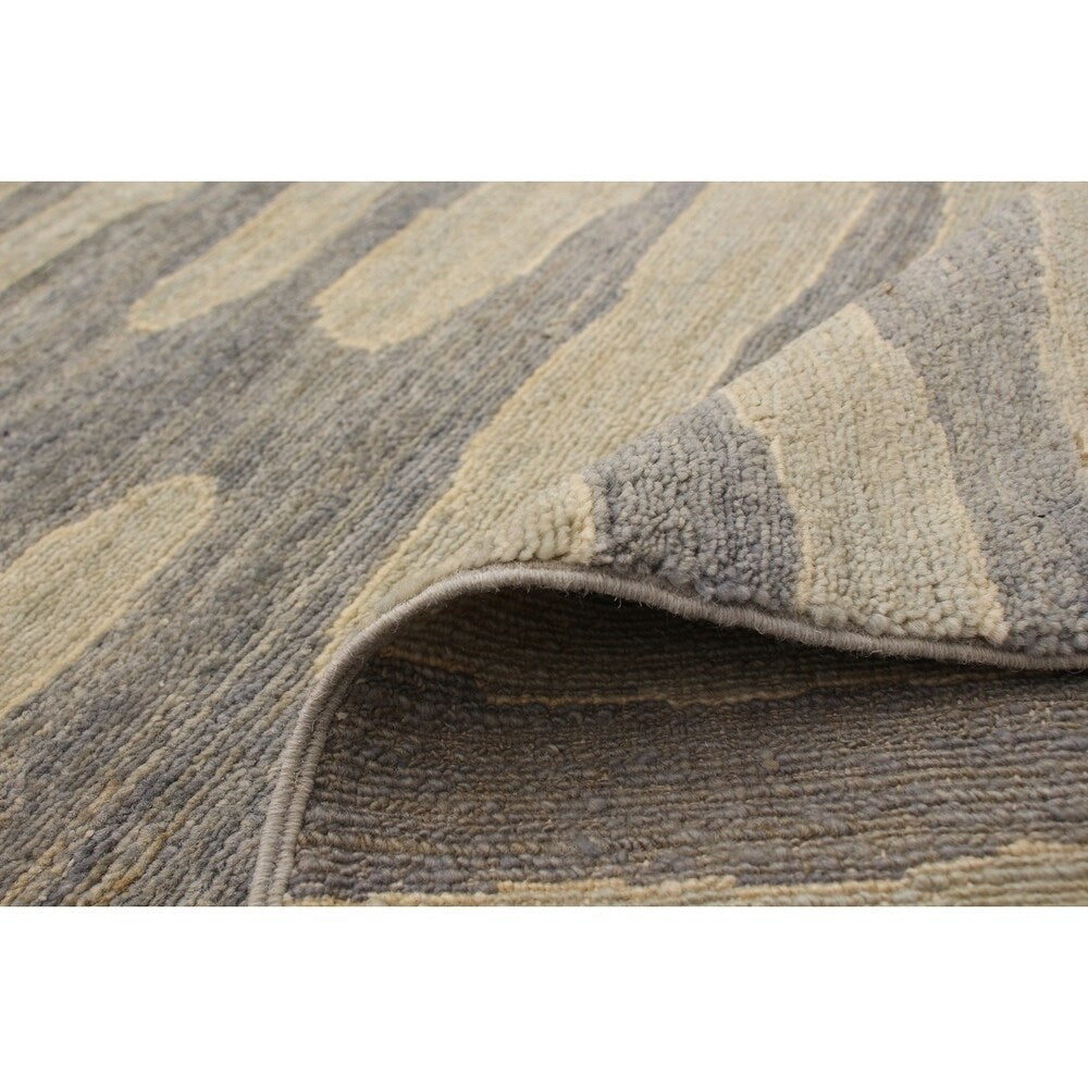 Hand-knotted Tangier Grey Wool Rug - 9'0 x 12'1
