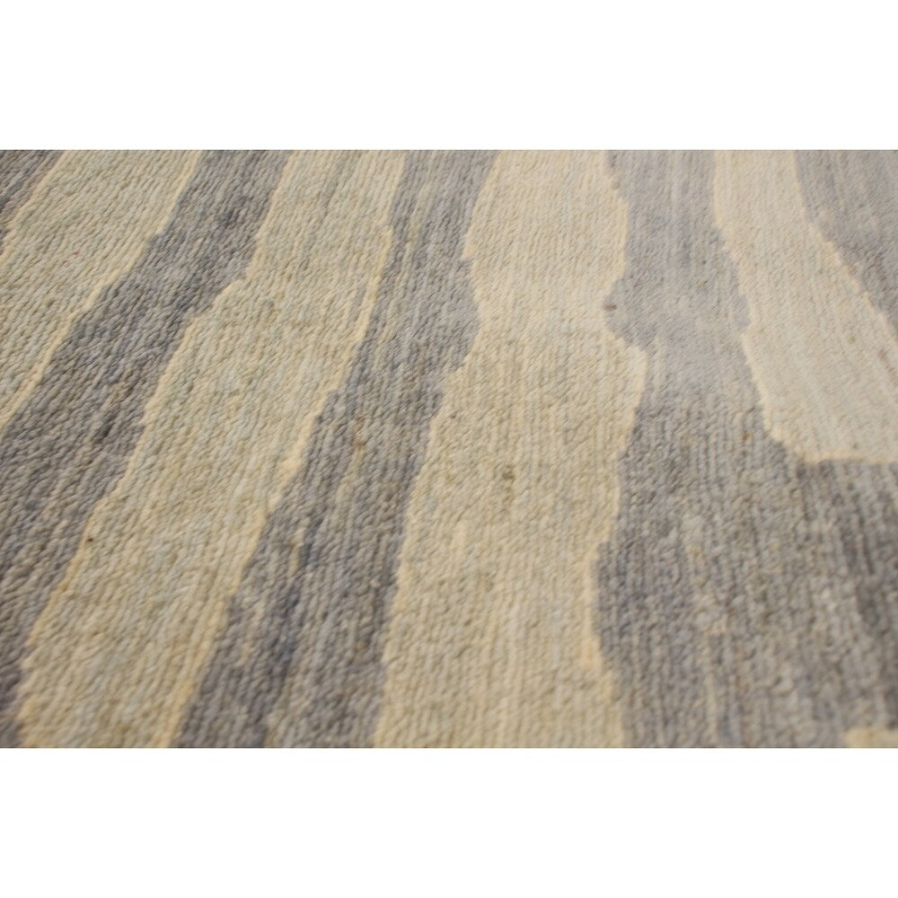 Hand-knotted Tangier Grey Wool Rug - 9'0 x 12'1