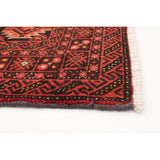 Hand-knotted Teimani Black, Red Wool Rug - 3'3 x 6'0