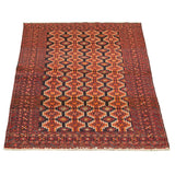 Hand-knotted Teimani Black, Red Wool Rug - 3'3 x 6'0