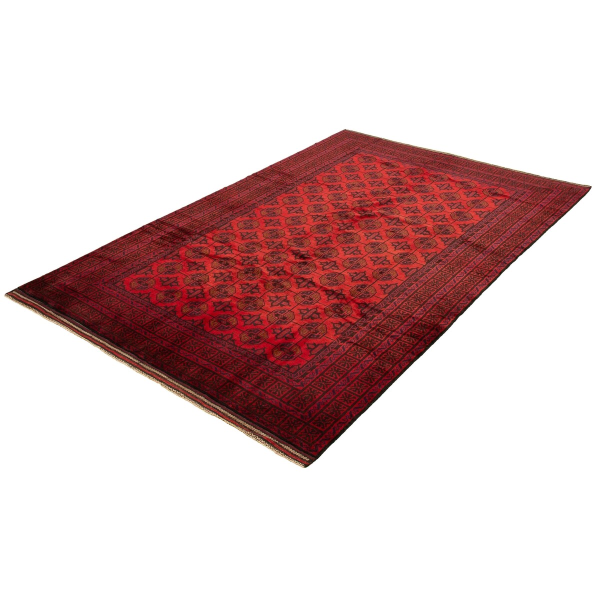 ECARPETGALLERY Hand-knotted Teimani Red Wool Rug - 7'4 x 11'2