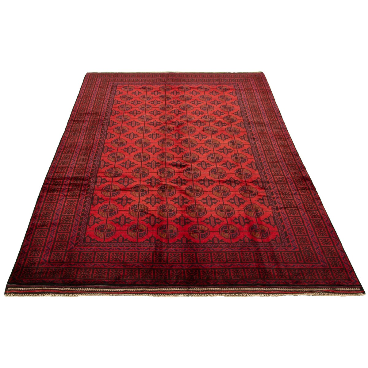 ECARPETGALLERY Hand-knotted Teimani Red Wool Rug - 7'4 x 11'2