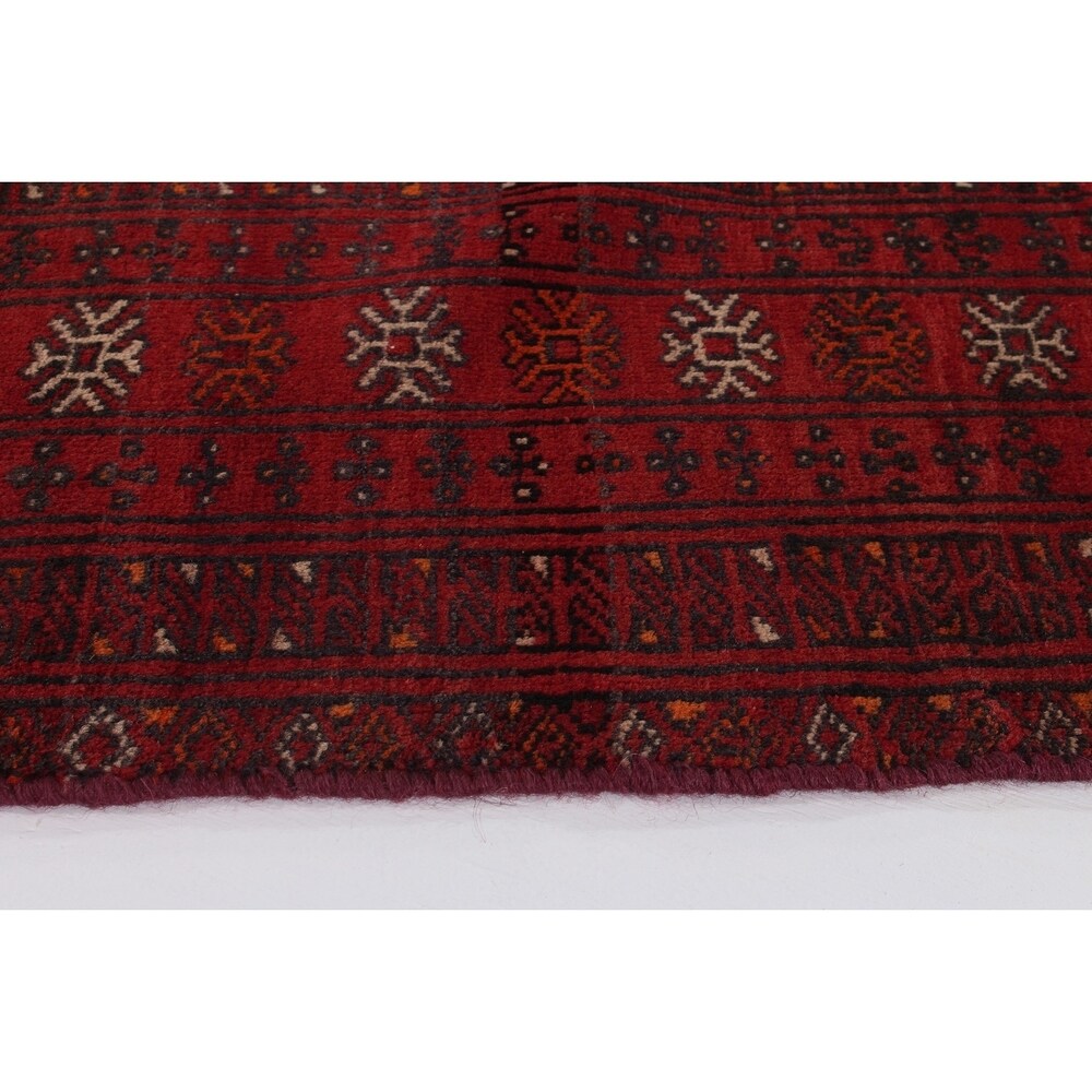 ECARPETGALLERY Hand-knotted Turkoman Red Wool Rug - 4'7 x 6'9
