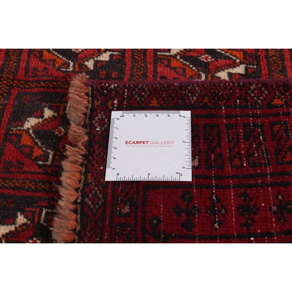 ECARPETGALLERY Hand-knotted Turkoman Red Wool Rug - 4'7 x 6'9