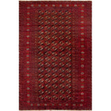 ECARPETGALLERY Hand-knotted Turkoman Red Wool Rug - 4'7 x 6'9