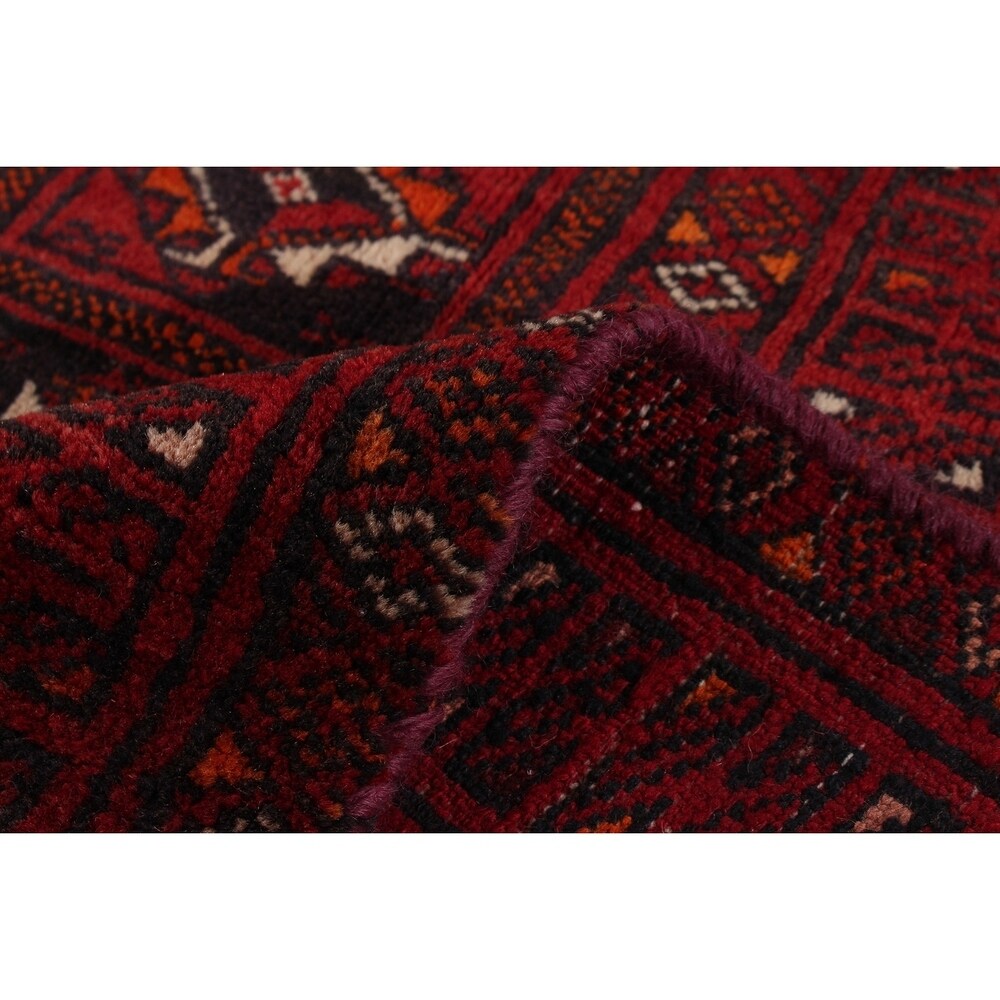 ECARPETGALLERY Hand-knotted Turkoman Red Wool Rug - 4'7 x 6'9