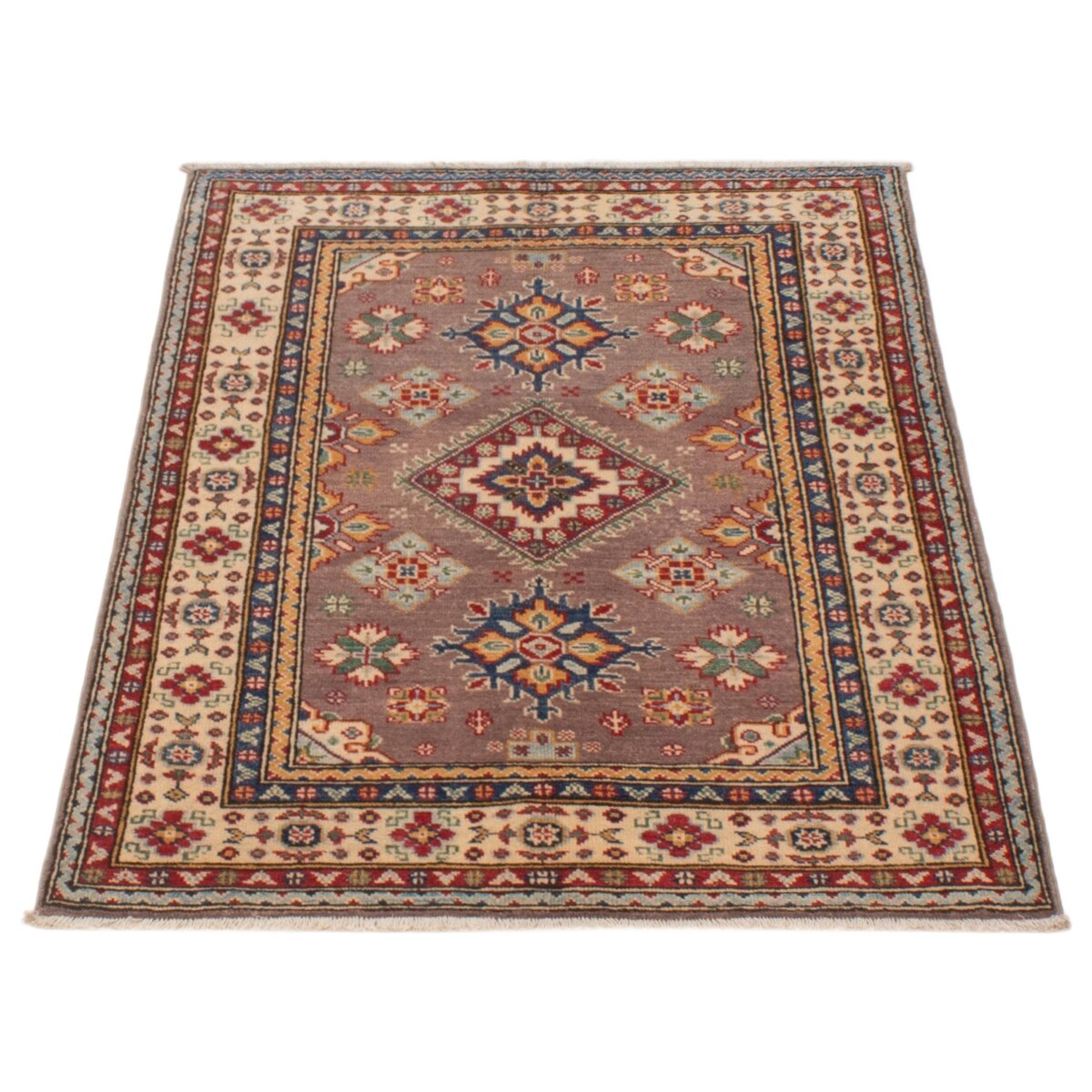 ECARPETGALLERY Hand-knotted Uzbek Ghazni Brown Wool Rug - 3'3 x 4'8