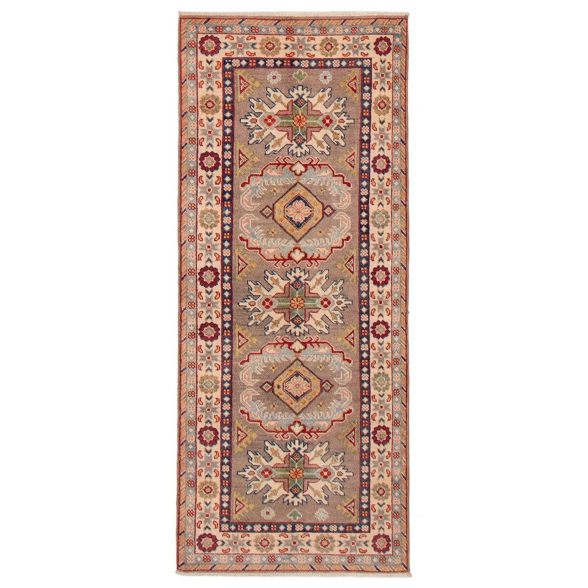 ECARPETGALLERY Hand-knotted Uzbek Ghazni Brown Wool Rug - 2'8 x 6'7