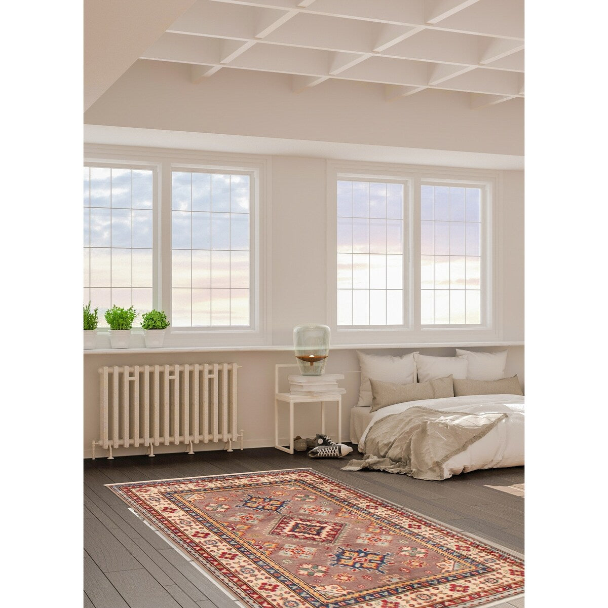 ECARPETGALLERY Hand-knotted Uzbek Ghazni Brown Wool Rug - 3'3 x 4'8