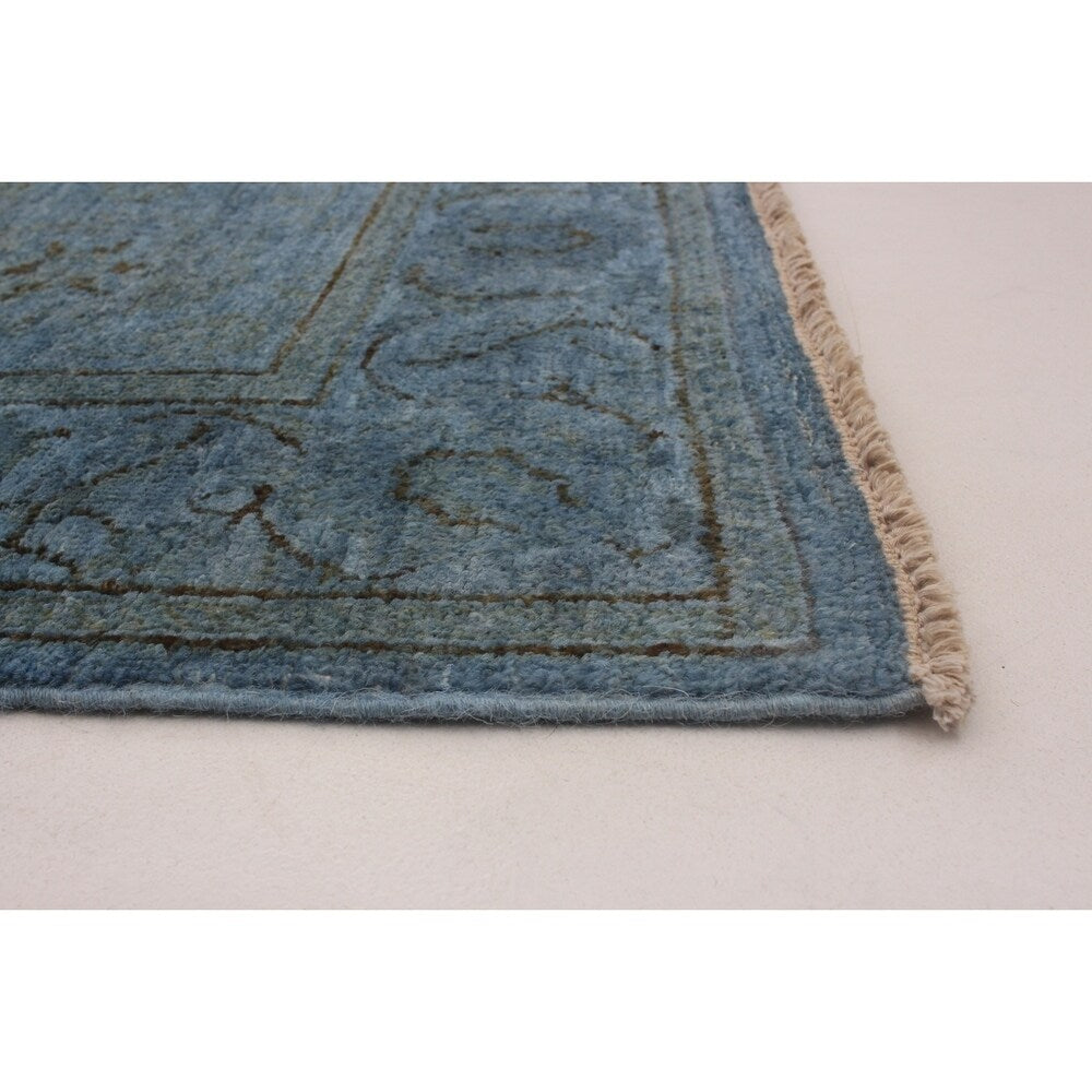 ECARPETGALLERY Hand-knotted Vibrance Blue Wool Rug - 4'1 x 5'10
