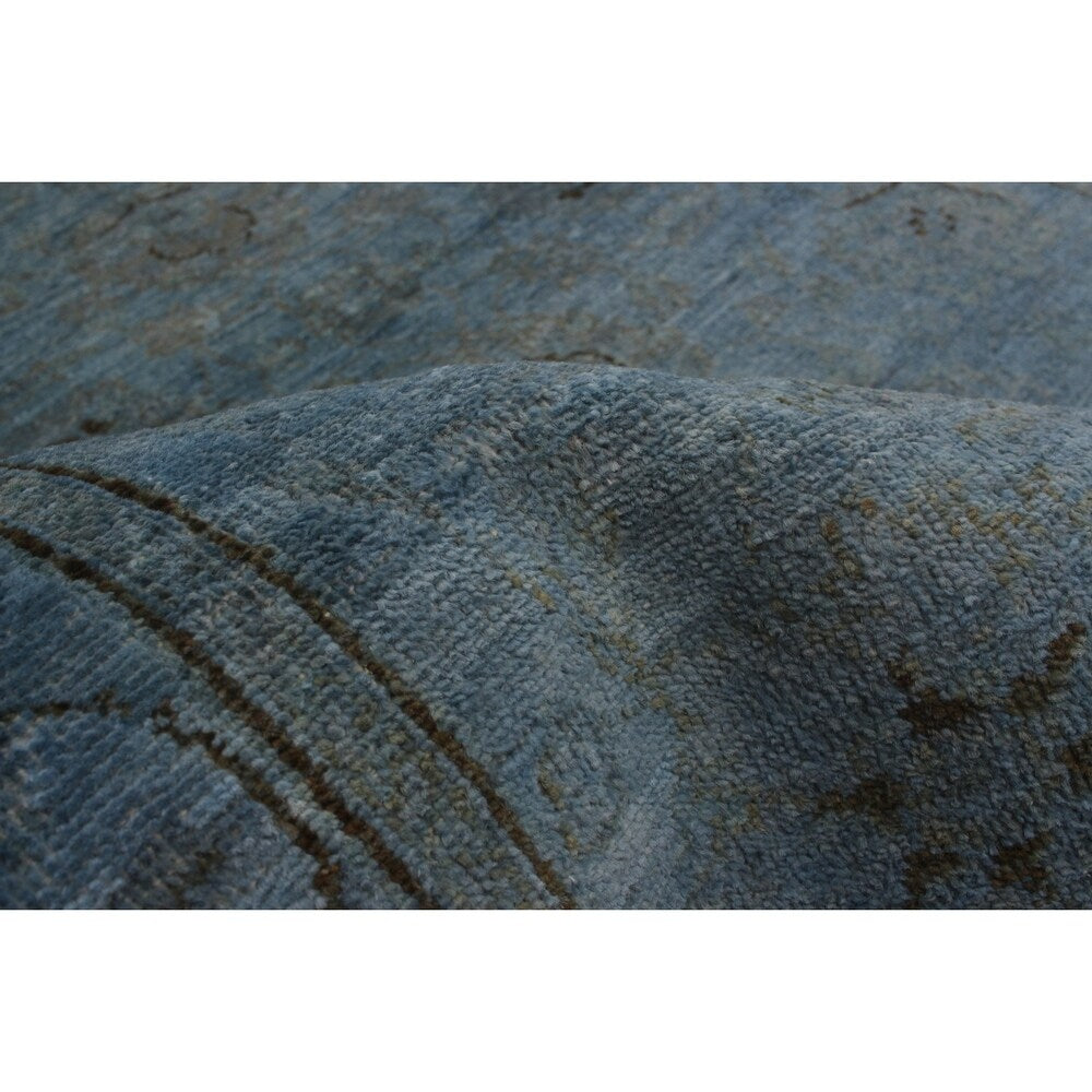 ECARPETGALLERY Hand-knotted Vibrance Blue Wool Rug - 4'1 x 5'10