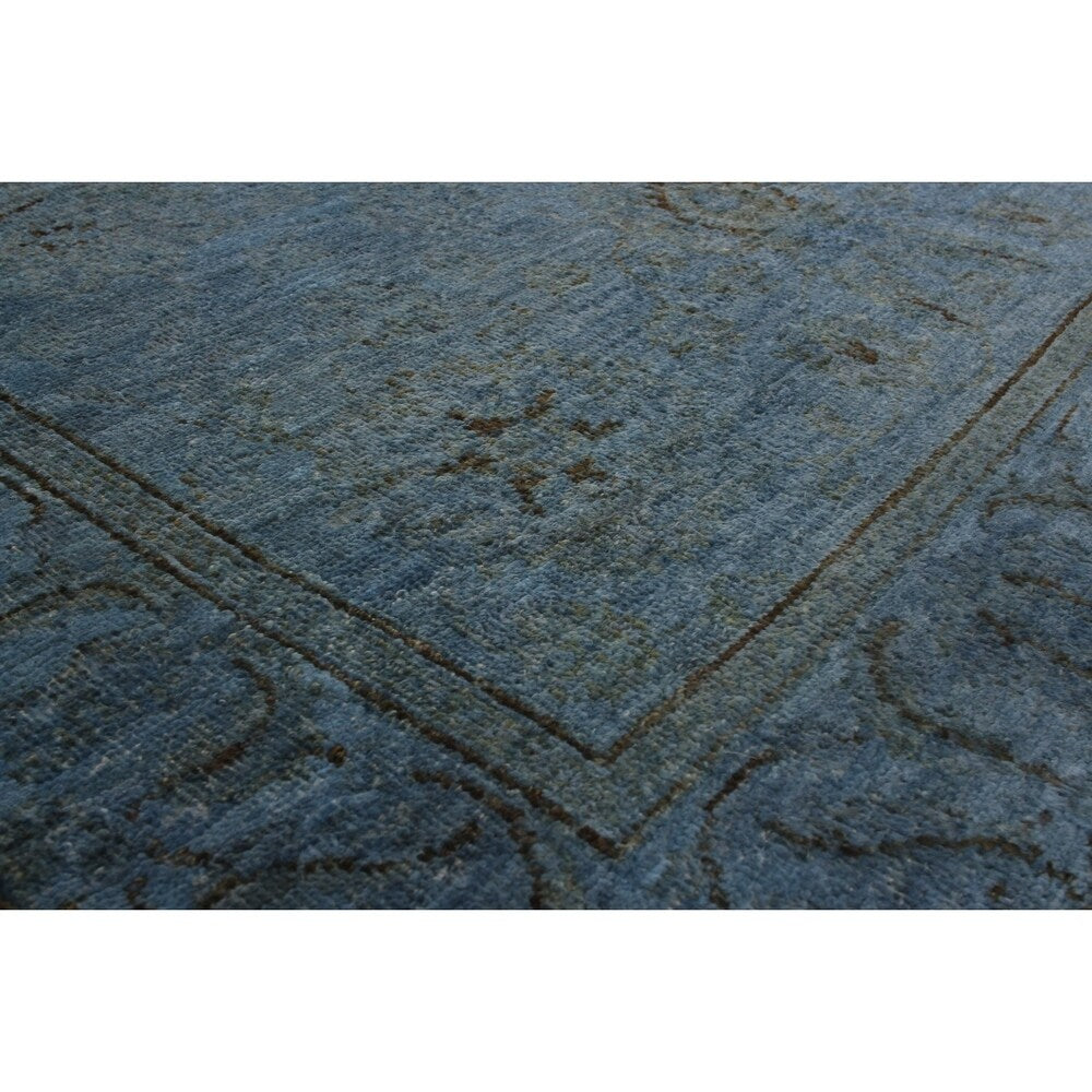 ECARPETGALLERY Hand-knotted Vibrance Blue Wool Rug - 4'1 x 5'10