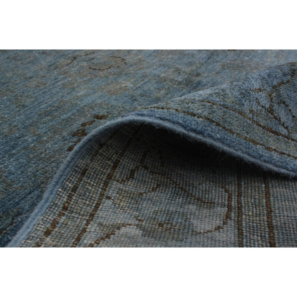 ECARPETGALLERY Hand-knotted Vibrance Blue Wool Rug - 4'1 x 5'10