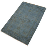 ECARPETGALLERY Hand-knotted Vibrance Blue Wool Rug - 4'1 x 5'10