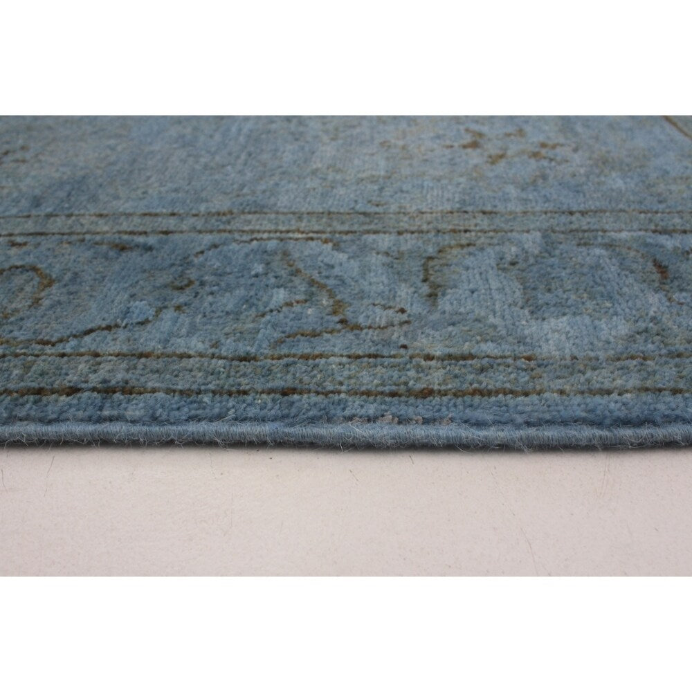 ECARPETGALLERY Hand-knotted Vibrance Blue Wool Rug - 4'1 x 5'10
