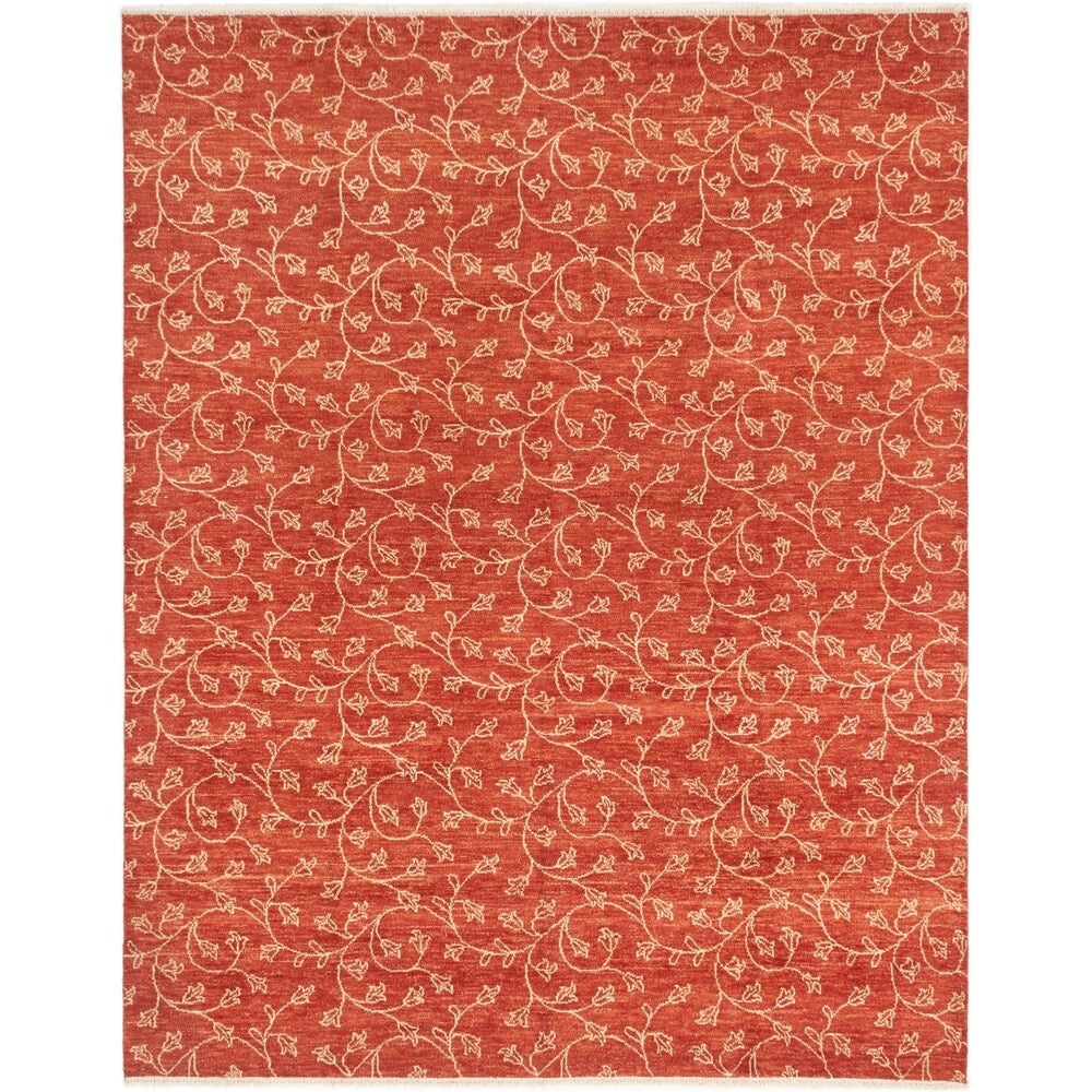 ECARPETGALLERY Hand-knotted Ziegler Chobi Dark Copper Wool Rug - 7'8 x 10'4