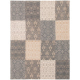 ECARPETGALLERY Handmade Collage Dark Blue, Grey Chenille Rug - 5'8 x 7'7