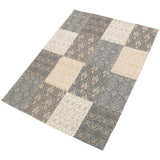 ECARPETGALLERY Handmade Collage Dark Blue, Grey Chenille Rug - 5'8 x 7'7