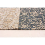 ECARPETGALLERY Handmade Collage Dark Blue, Grey Chenille Rug - 5'8 x 7'7