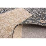 ECARPETGALLERY Handmade Collage Dark Blue, Grey Chenille Rug - 5'8 x 7'7