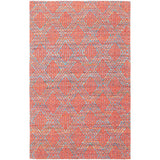 ECARPETGALLERY Handmade Collage Dark Copper, Light Blue Chenille Rug - Dark Copper, Light Blue