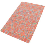 ECARPETGALLERY Handmade Collage Dark Copper, Light Blue Chenille Rug - Dark Copper, Light Blue