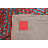 ECARPETGALLERY Handmade Collage Dark Copper, Light Blue Chenille Rug - Dark Copper, Light Blue