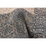 ECARPETGALLERY Handmade Collage Dark Navy, Tan Chenille Rug - 5'9 x 7'8