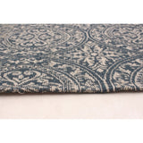 ECARPETGALLERY Handmade Collage Dark Navy, Tan Chenille Rug - 5'9 x 7'8