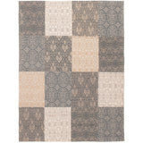 ECARPETGALLERY Handmade Collage Dark Navy, Tan Chenille Rug - 5'9 x 7'8