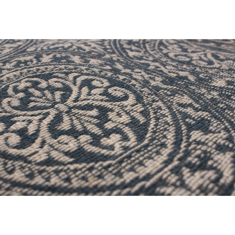 ECARPETGALLERY Handmade Collage Grey, Ivory Chenille Rug - 5'8 x 7'7