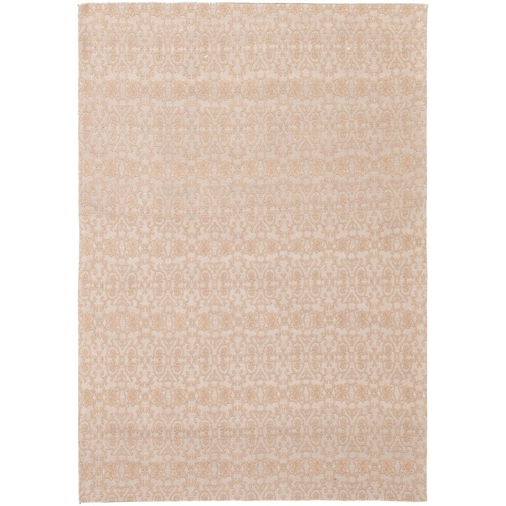 ECARPETGALLERY Handmade Collage Grey, Tan Chenille Rug - 4'9 x 6'10