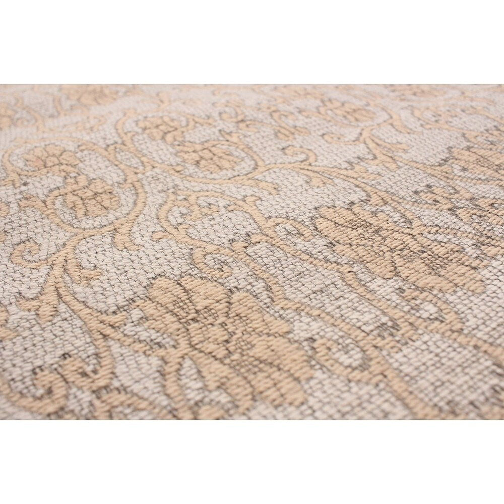 ECARPETGALLERY Handmade Collage Grey, Tan Chenille Rug - 4'9 x 6'10