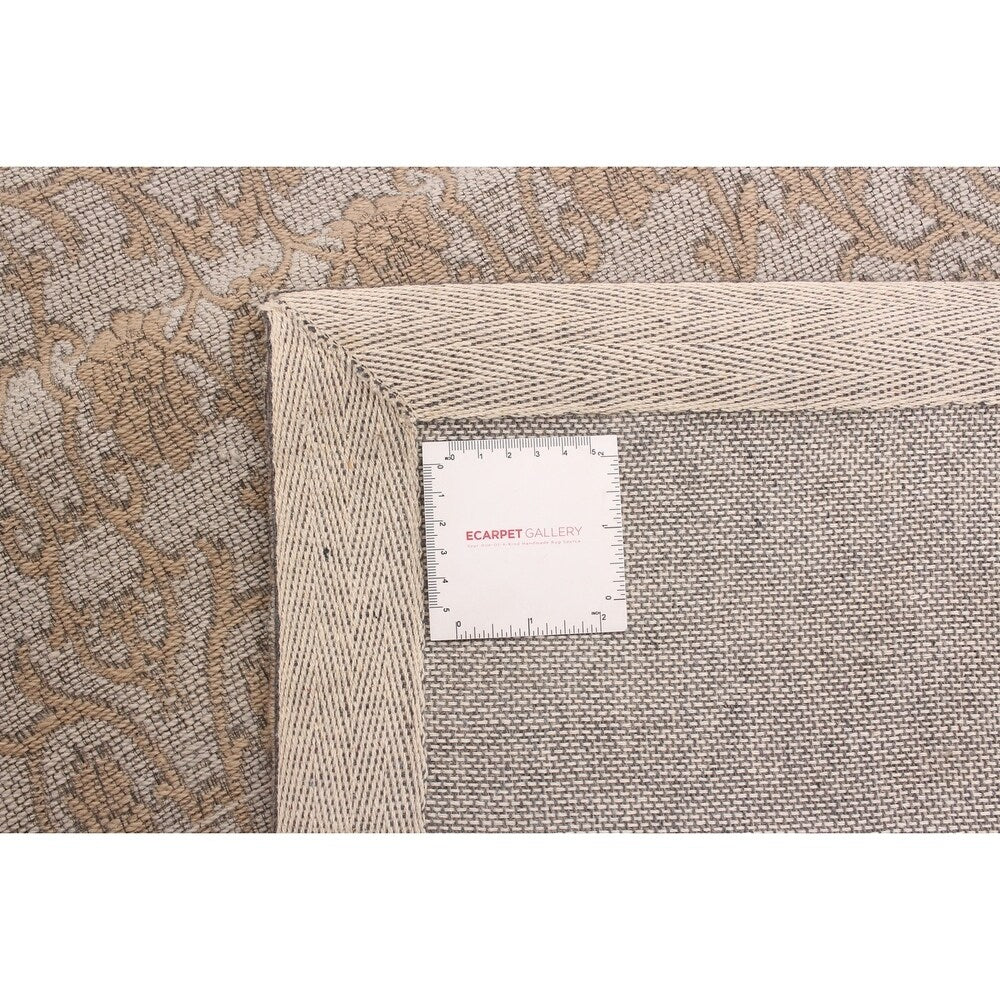 ECARPETGALLERY Handmade Collage Grey, Tan Chenille Rug - 4'9 x 6'10