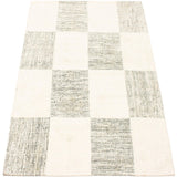 ECARPETGALLERY Handmade Collage Ivory Cotton Rug - 5'1 x 7'11