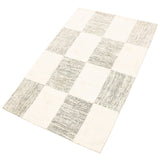 ECARPETGALLERY Handmade Collage Ivory Cotton Rug - 5'1 x 7'11