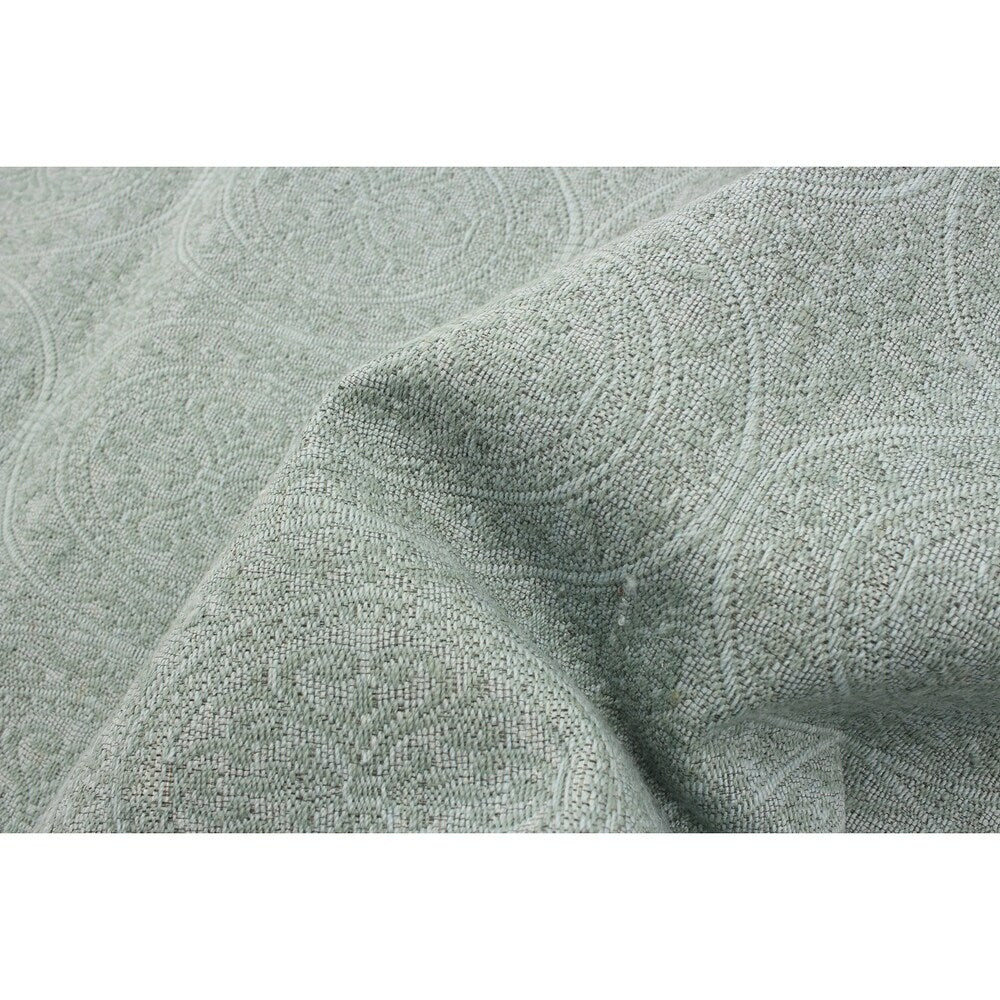 ECARPETGALLERY Handmade Collage Light Green Chenille Rug - 4'8 x 6'10