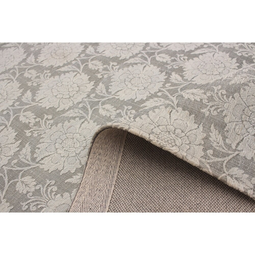ECARPETGALLERY Handmade Collage Light Grey Chenille Rug - Light Grey