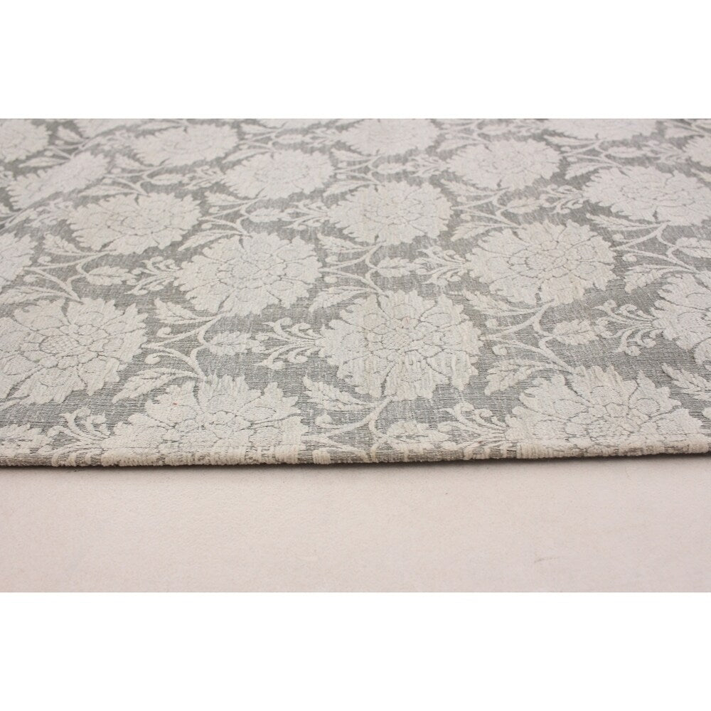 ECARPETGALLERY Handmade Collage Light Grey Chenille Rug - Light Grey