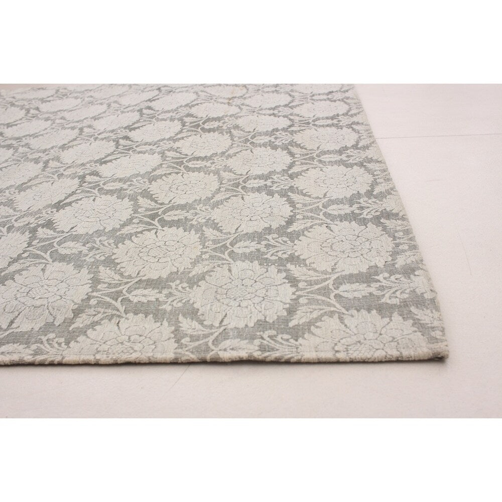 ECARPETGALLERY Handmade Collage Light Grey Chenille Rug - Light Grey