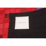 ECARPETGALLERY Handmade Cowhide Patchwork Red Leather Rug - 4'0 x 6'1