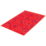 ECARPETGALLERY Handmade Cowhide Patchwork Red Leather Rug - 4'0 x 6'1