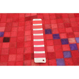 ECARPETGALLERY Handmade Cowhide Patchwork Red Leather Rug - 4'0 x 6'1
