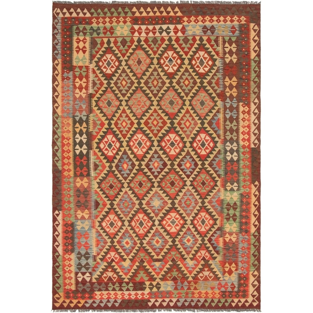 ECARPETGALLERY Kashkoli FW Red Kilim - 6'8 x 9'10