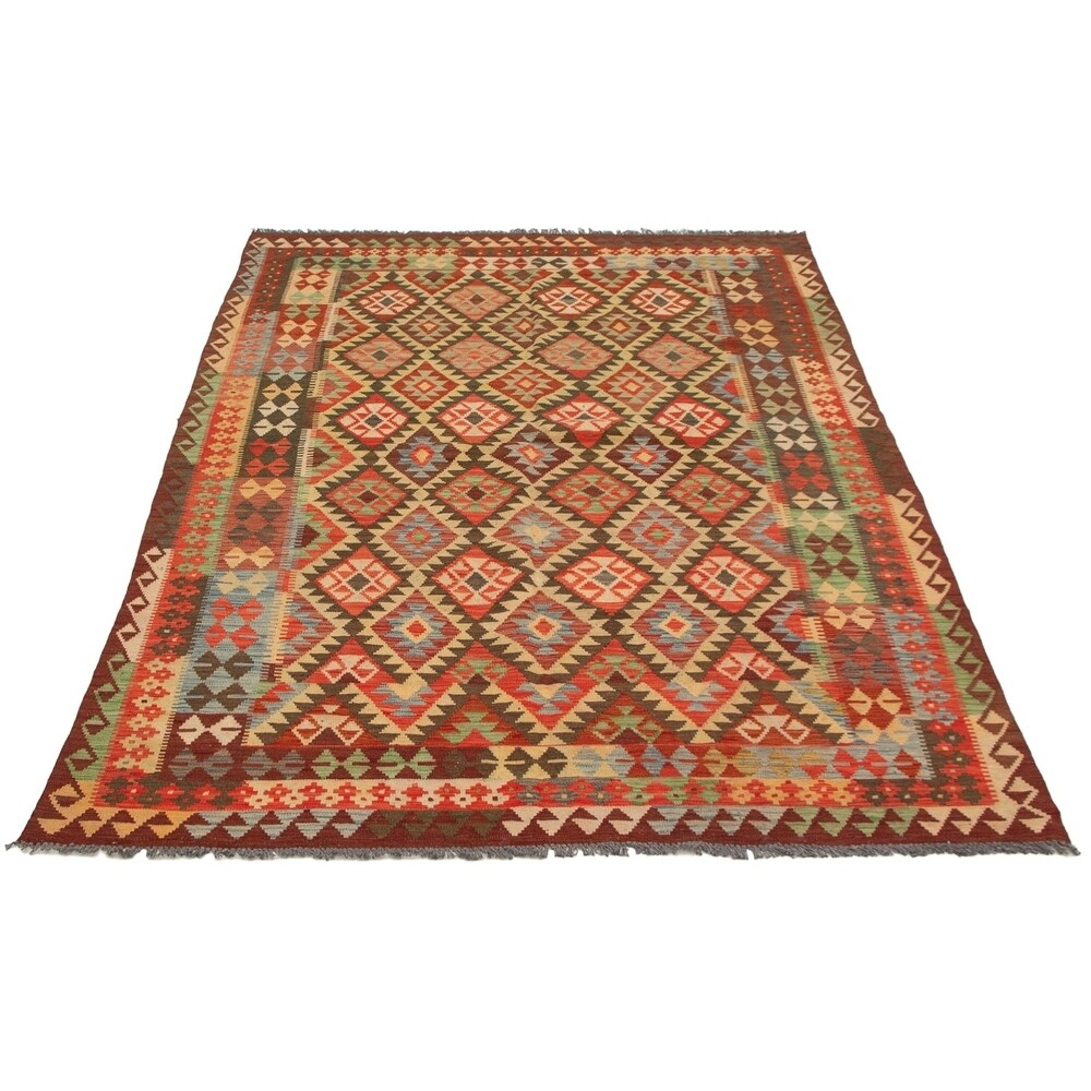 ECARPETGALLERY Kashkoli FW Red Kilim - 6'8 x 9'10